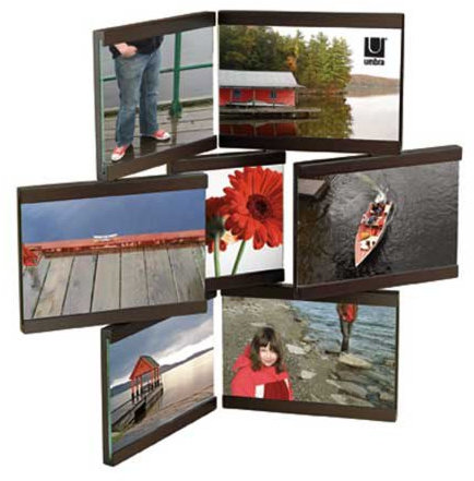 Umbra 316010-213 Viewpoint Multibilderrahmen für 1 10 x 10 cm, 6 10 x 15 cm Fotos Espresso