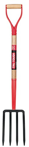 Truper 30293 Spading Fork – 4 Tines, 30 Inch Wood & Steel D-Handle