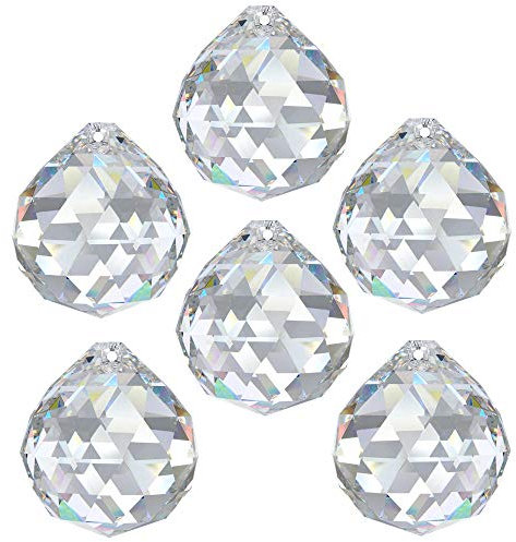 AMBROS - Kristall 6x Regenbogenkristallkugel Durchmesser 30 mm Kristall 30 PbO ~ Kronleuchter Feng Shui