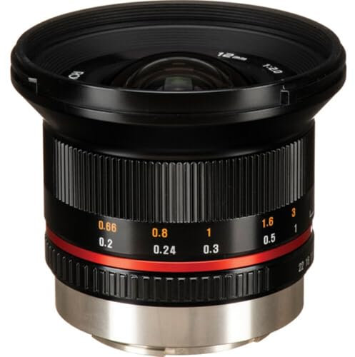 Rokinon 12 mm F2.0 NCS CS Ultra-Weitwinkelobjektiv für Fuji X Mount Digitalkameras (RK12M-FX) (schwarz)