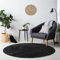 HomebyHome Teppich Rund Hochflor 200 cm Rund - Shaggy Runder Teppich Wohnzimmer Anthrazit Extra Weich und Flauschig - Waschbarer Langflor Teppiche für Schlafzimmer, Küche, Flur - Carpet, Halı, Kilim