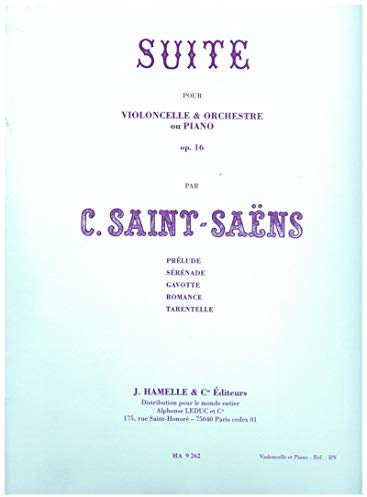 HAMELLE Editeurs SAINT-SAENS - SUITE OP.16 Klassische Noten Cello