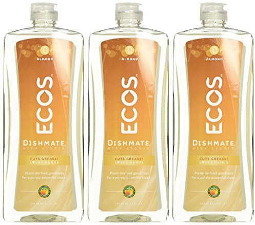 Earth Friendly Products Dishmate Lot de 3 liquides vaisselle Amande 750 ml
