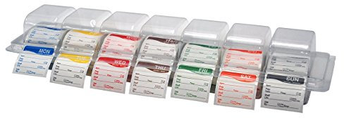 DayMark I132154 DissolveMark DayView Etikettenspender, mit Montag bis Sonntag, 5,1 cm quadratische, lösliche Etiketten, 250 Etiketten pro Rolle