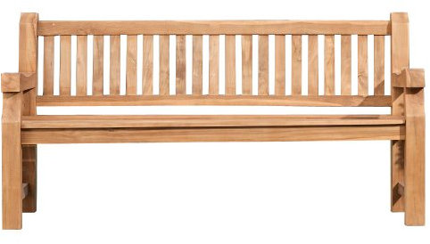 CLP Wetterfeste Gartenbank Jackson aus massivem Teakholz I Holzbank mit ergonomischer Sitzfläche I In verschiedenen Größen erhältlich, Farbe:Teak, Größe:200 cm