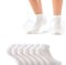 6 paia di mini calze caviglia in filo di scozia elasticizzato, bianco 35/37