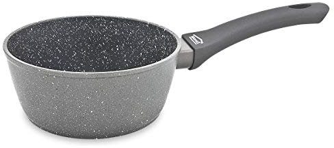 Menax Focus - Cazo de Cocina de Aluminio Forjado con 5 Capas de Revestimiento Antiadherente StoneTech Piedra - 18 cm - Capacidad 1,5 L