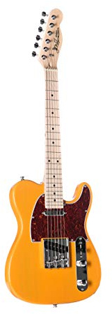 J & D E-Gitarre im TL-MINI-Stil mit Erle-Korpus, Ahorn-Hals, Keramik Single Coil, Butterscotch Blonde, Vintage Style