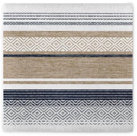 Mank Airlaid-Servietten 40x40 cm | Premium Einweg-Serviette | textilähnlich und saugstark | perfekt für Hochzeit & Partys | 50 Stück | Lagos (Beige-Blau)