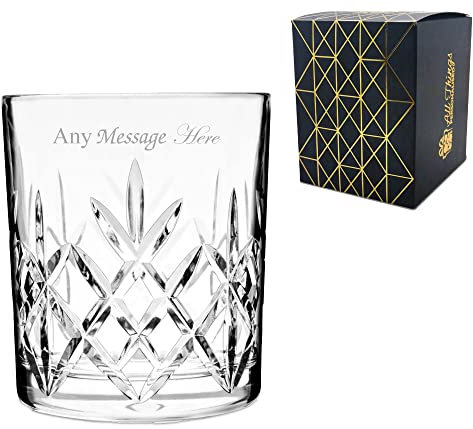 Personalised Engraved 320ml Flamenco Crystalite Full Cut Whisky Tumbler Gift Box Wedding Birthday Christmas