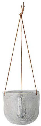 Bloomingville Hängender Blumentopf aus Steingut in der Farbe Grau, Maße: 17cm x 55cm, 82048983