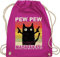 Shirtracer Turnbeutel Rucksack - Sprüche Statement - Pew Pew Madafakas - Unisize - Fuchsia - mit aufschrift cat beutel statements cats stoffbeutel sprüchen￼ katze beuteltasche katzen backpack katzen-