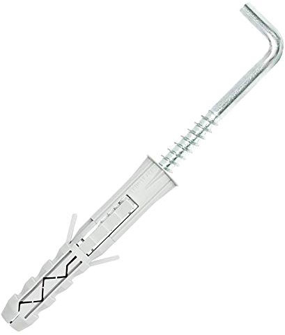 Tasselli da parete in nylon M6-M12 + vite quadrata a L gancio gancio da parete SS8®/2 pezzi