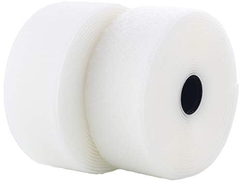 LLPT Klettband Zum Aufnähen Nähen Breit Klebepad Flauschband und Hakenband | Kein Kleber Flauschband und Hakenband | Weiß (NHW223) | 5cm x 5 m