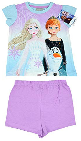 Disney Pigiama Corto da Bambina Frozen 2, con Licenza Ufficiale Elsa, Anna Olaf, Set Pigiama, Congelato 2, 3-4 Anni 104