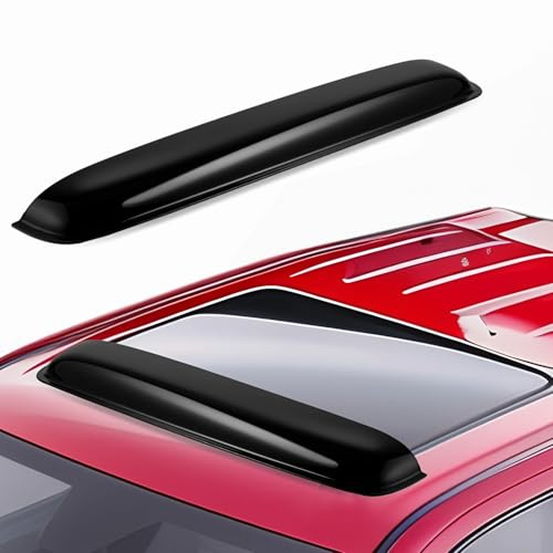 Voron Glass Extra langlebiger Windabweiser für Sonnendach, Monddach, 96 cm, Autodach, Fenster, Visier, Schattenschutz mit Klebeband, universeller Rauchschwarzer Sonnen-/Regenschutz für Sonnen