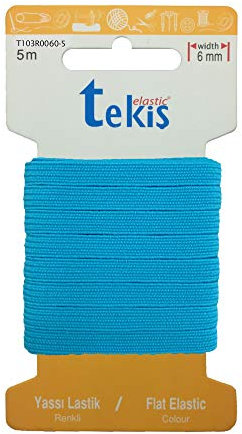 Tekiş Elastic 6mm Gummiband 5m, hochwertig Rundgummi Gummischnur elastisch Handwerk 20Farben nähen nähzubehör (türkis)