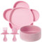 grabease Baby-Fütterungsset – Silikonschale, Cloud-Teller Utensilien – Blush