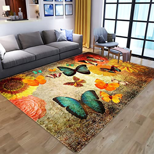 KeletiRug Klassischer Orientteppich, Bunter Schmetterling, Kurzflor Waschbarer Anti-Rutsch Ornamente Muster Teppich 200 x 250 cm
