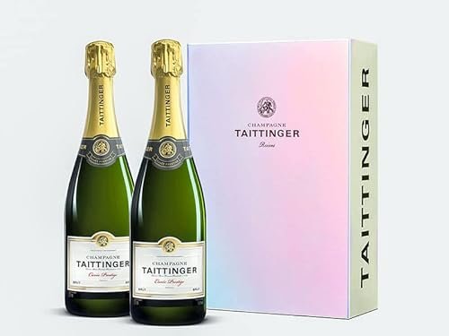Elegante cofanetto -TAITTINGER- con due bottiglie di Cuvée Prestige 750ml, Ottima ed esclusiva idea regalo