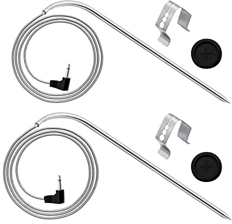 2-Pack Replacement for Masterbuilt Meat Temperature Probe with Grill Clips, Compatible with Masterbuilt Gravity Series 560/800/1050 XL & Digital Charcoal Grill + Smokers