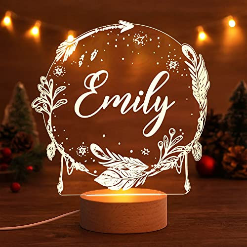 VEELU LED Lampe Nachtlicht Kinder Personalisierte Geschenke Baby mit Name Arcyl Nachtlampe Raumdekoration Geschenk für Mädchen Junge Kinder Geburtstagsgeschenk