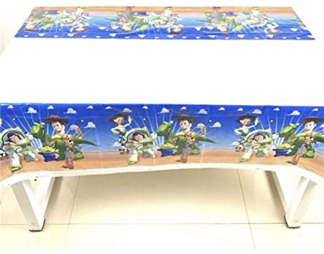 madeokoltd XL Themed Kids Birthday Disney Cartoons Party Table Cover Tablecloth Tableware Roblox, Spiderman, Toy Story, Frozen, Disney Princesses, Minnie and Mickey Mouse (Toy Story)
