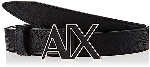 Armani Exchange Casual Sustainable, Logo Buckle Belt, Black, Small