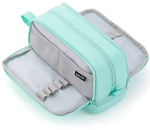 CICIMELON Große Kapazität Stifteetui mit 4 Fächern, Multi-Slot-Federmäppchen, ästhetische Schulbedarf, Organizer für Jugendliche und Erwachsene (Mintgrün)