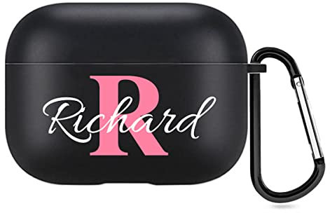 Personalisierte 2-Seiten AirPods Hülle für Apple AirPods Pro 2nd 2022, DIY Soft TPU Schutzhülle mit Ihrem Namen & Foto, individuelles Geschenk (Schwarz)