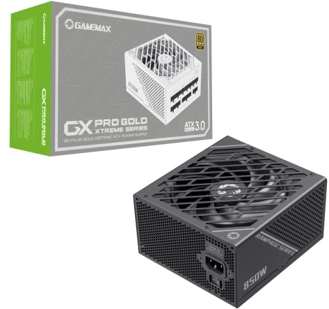 GameMax GX-850 Pro Modular 80 Plus Gold ATX3.0 PCIe 5.0 Power Supply With 13.5cm FDB Fan | Black