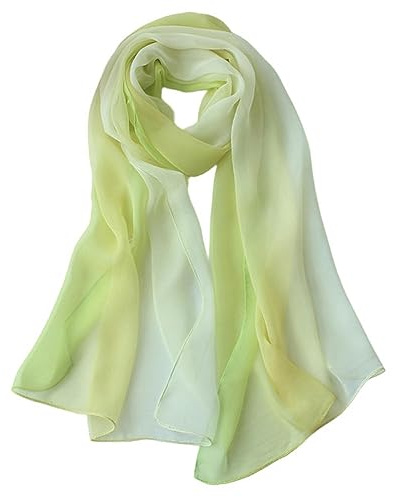 Seidentuch Sommer Ankunft Mode Chiffon Schals Gradient Farben Georgette Weibliche Seidenschals 50 * 160Cm-Grün
