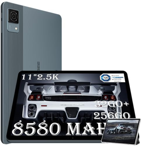 DOOGEE T30 Ultra Tablette Android 13 11 Pouces, Tablette Tactile 32GO RAM+256GO ROM, Batterie de 8580 mAh, écran 2,5K Helio G99 Octa-Core 2,2 GHz, Gris