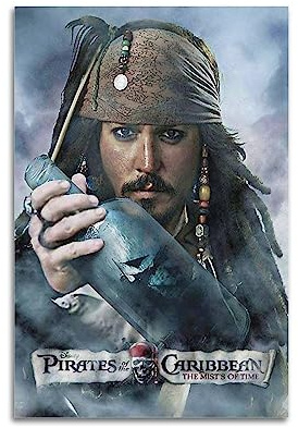 VZRSQZK Poster mit Fluch der Karibik, Jack Sparrow, dekoratives Gemälde, Leinwand, Wandposter und Kunstdruck, modernes Familienschlafzimmer-Dekor-Poster, 40 x 60 cm