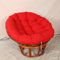 Xinwanhong Papasansessel Kissen, Papasan Sitzkissen für Hängesessel, Polster Bodenkissen für Schwenksessel, Rund Papasan Sessel, Polyrattan Sessel, Garten Stuhlauflag, Rot, 70 * 70cm
