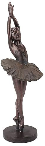 Zixyqol Stehende Ballerina-Skulptur, Elegante Ballett-Tänzerin-Figur, Bronzefarbene Kunstfigur, Statue, Desktop-Ornament Für Bücherregal, Esstisch, Schreibtisch