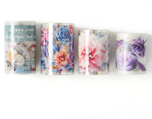 NOTIONSLAND 4 Rolls ästhetisches Washi Tape Set, PET Washi Tape, Multi-Muster dekoratives Washi Tape für Journaling, Bullet Journals, Planer, Kunst für Handwerk ——Geschenkbox