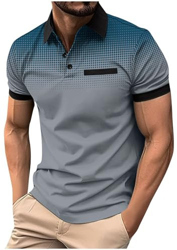 Generic Poloshirt Herren Kurzarm Sommer T Shirt 2024 Regular Sportshirt Passform Workout Fitnessshirt Stretch Sportstyle Outdoorshirt mit Tasche Strand Shirt Bequeme Casual Tops Coupons Amazon rabatt