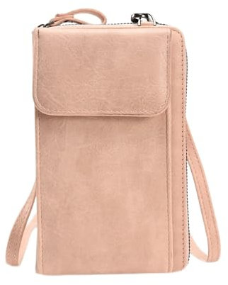 LTLSZRN Borsa a Tracolla in Pelle PU,Tracolla Porta Cellulare Donna,Mini Portafogli,Portamonete Donna, borsa a tracolla per carte di credito, Borsetta Porta Cellulare con Tracolla Regolabile (Rosa)