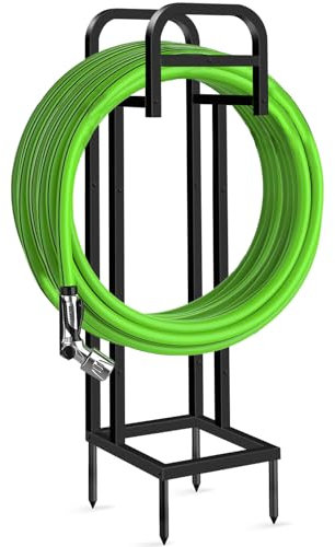 Lilybud--lily Gartenschlauchhalter, verbesserter robuster Schlauchhalter für 45,7 m langen Schlauch, freistehender Metall-Wasserschlauchständer, Schlauchaufhänger, Gartenschlauch-Aufbewahrung, Ständer