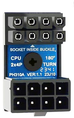 SHANFEILU Adaptador de corriente para CPU de 8 pines, conector de dirección de 180 grados para tarjeta gráfica de escritorio, placa base para reducir la altura del cable de alimentación (PH310A)