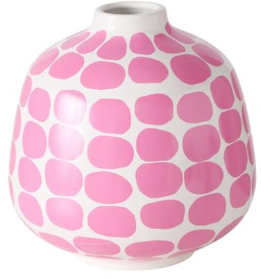 Vase Bliss in Rosa mit Punktemuster – Handbemalte Keramik