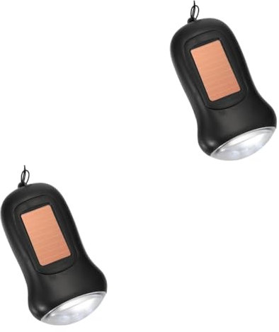 DOITOOL Kurbeltaschenlampe 2 Stück Taschenlampe Tragbare Solarbetriebene Led Handkurbel