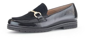 Gabor Damen Slipper, Frauen Slip On,Schlupfschuhe,schluepfschuhe,College Schuhe,Businessschuhe,Slip-ons,Mokassins,schwarz (Gold),42.5 EU / 8.5 UK