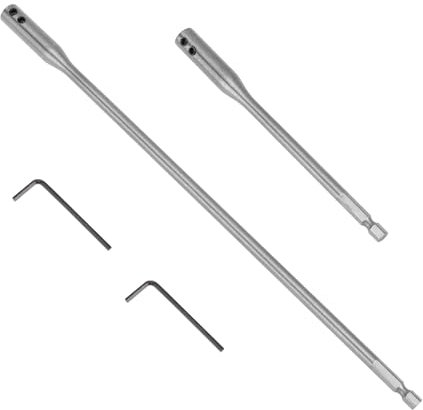 1/4 Drill Bit Extension Set - 6 & 12 Inch Wood Spade Drill Bit Extender with 2 Pcs Wrench & Spade Bit Set for Wood Turners