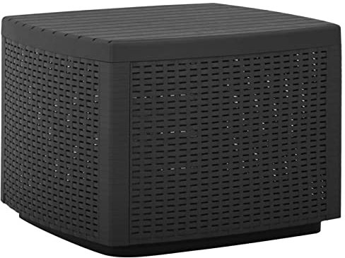 Sufrk Gartentisch Terrassentisch Wetterfest Lounge Tisch Outdoor BalkonhäNgetisch Grau 53x53x40 cm Kunststoff