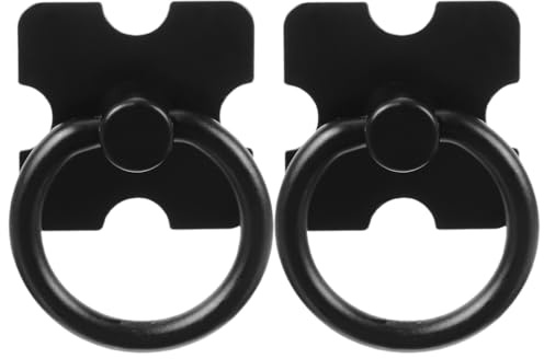 Uonlytech 2Pcs Matte Black Cabinet Knobs Ring Handles 1.38In Drawer Pulls for Wardrobe Dresser Furniture Replacement Hardware