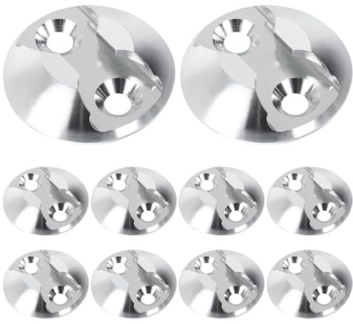 MetVot 10 Stück Airlineschiene Zurrpunkt Zurrplatte für einfach Fitting, Flugzeug, Wohnmobilen, Transportern, Krankenwagen usw- Zuverlässige Sicherung Ihrer Ladung beim Transport (Silber)