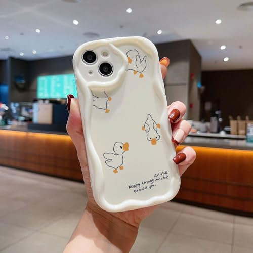 Ente Welle Silikon Weich Hülle Kompatibel mit Samsung Galaxy A50/A50S/A30S Weiß