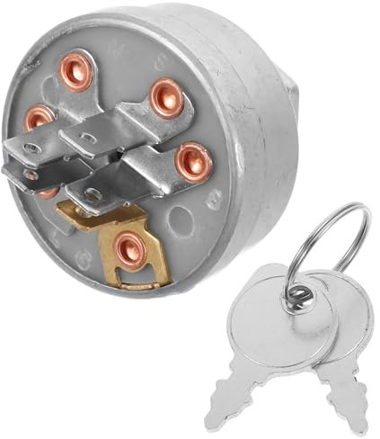 OFFSCH Zündschalter Für Aufsitzmäher Mit Schlüsseln Für Rasenmäher Für Aufsitzrasenmäher Für Landmaschinen Kubota Zinklegierungsgehäuse Kupfereinsätze Einfache Installation